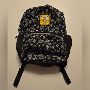 16" Nintendo Super Mario Spell out ? All-Over Print Backpack Black Target
